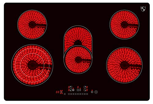 K&H 5 Zonen Glaskeramikkochfeld 77cm Elektro Autark Eingebaut NC-8608