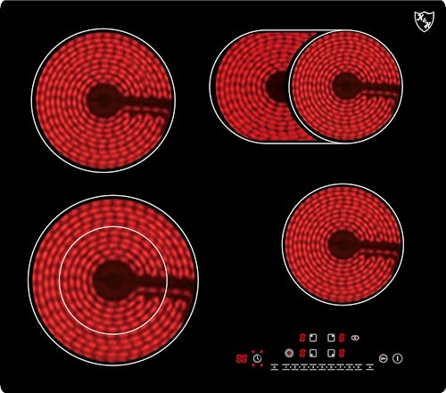 K&H 4 Zonen Glaskeramikkochfeld Elektrokochfeld 59cm Elektro Autark...