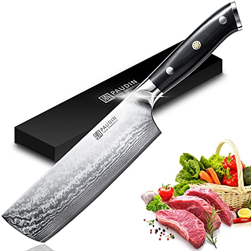 PAUDIN Damastmesser Nakiri Messer 17 cm Professional Küchenmesser...