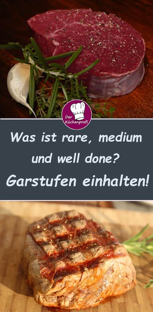 Steak Garstufen Fleisch rare, medium, medium rare, well done braten