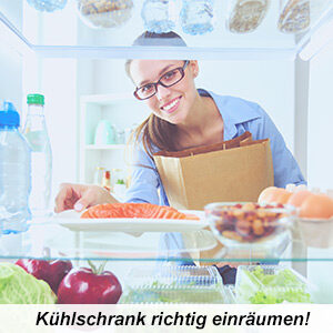 Kühlschrank richtig einräumen-Ordnung-organisieren-sortieren-befüllen-Aufteilung-Fach-Lagerung
