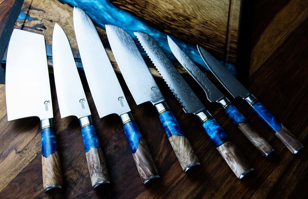Damastmesser Test kaufen Vergleich, Küchenmesser aus Damast, Damastzenerstahl Messer